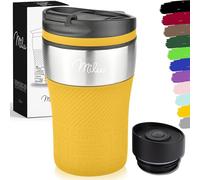 Milu - Taza aislante hermética (210 ml, con aislamiento para café y té, doble pared aislada al vacío, acero inoxidable, taza de viaje caliente y frío, mango