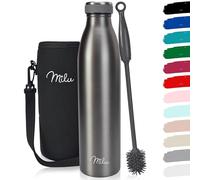 Milu Termo Botella de Agua 500ml, 750ml, 1l - Acero Inoxidable - Aislamiento de Vacío de Doble Pared - Libre BPA (Gris, 750ml)
