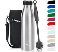 Milu Termo Botella de Agua 500ml, 750ml, 1l - Acero Inoxidable - Aislamiento de Vacío de Doble Pared - Libre BPA (Plateado, 500ml)