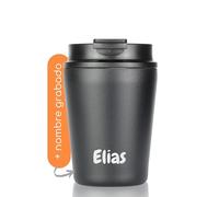 Milu Termo Cafe 300ml, 400ml, 500ml - Vaso Termico Antigoteo, Taza Termica acero inox sin BPA, Vaso Insulated Mug para llevar (Grabado, 300ml)