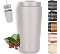 Milu Termo Cafe 300ml, 400ml, 500ml - Vaso Termico Antigoteo, Taza Termica acero inox sin BPA, Vaso Insulated Mug para llevar (Taupe Grey, 500ml)