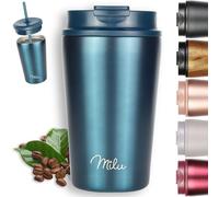 Milu Termo Cafe 300ml, 400ml, 500ml - Vaso Termico Antigoteo, Taza Termica acero inox sin BPA, Vaso Insulated Mug para llevar (Green, 400ml)