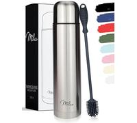Milu Termo de café 1l - Botella térmica aislada, Frasco de Vacío de Acero Inoxidable, Sin BPA - Doble Pared Aislamiento al Vacio - 100% a prueba de fugas (Acero inoxidable, 1000 ml)