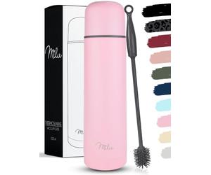 Milu Termo de café 1l - Botella térmica aislada, Frasco de Vacío de Acero Inoxidable, Sin BPA - Doble Pared Aislamiento al Vacio - 100% a prueba de fugas (Rosa, 500ml)