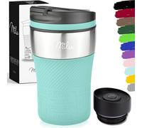 Milu Termo Taza - Vaso Termico de Viaje - Café para Llevar - de acero inoxidable para beber - con aislamiento de doble pared (Turquesa, 210 ml)