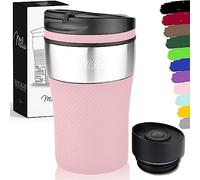 Milu Termo Vaso 210ml - Taza de Viaje para Café - Acero Inoxidable con Aislamiento de Doble Pared (Rosa)