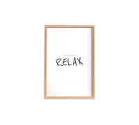 MILUKA Cuadros decorativos modernos con frases motivadoras en blanco y negro | Lámina decorativa para pared Relax | Lámina decorativa de 20 x 30 cm con marco de madera