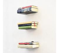 MILUKA - Estantes Flotantes de Pared | Librería Invisible para Libros, CD y DVD | Baldas Metálicas Resistentes, Fácil Montaje | Diseño Elegante y Práctico, Ahorra Espacio, Negro, 14.5x15x7.5 cm, Metal