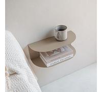 MILUKA Pack 2 Mesitas de Noche Flotantes en Beige Arena 40 x 20 cm | Estanteria Pared Moderna con 2 Baldas en una Sola Pieza | Diseño Minimalista - Sin Montaje | Hecho en España