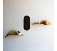 MILUKA Set 2 Estanterias de Pared 35 cm como Balda Recibidor, Percha Entrada Casa o Mueble Recibidor | Perchero de Pared con Estante | Estantes Flotantes de Pared con Colgador Llaves (2, Mostaza)