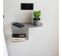 MILUKA Set 2 Mesillas de Noche Dormitorio 40 x 20 cm, Gris | Mesita Flotante de Diseño Minimalista y Compacto | Conjunto de Mesitas de Noche estrechas o como Pequeño Recibidor de rincón