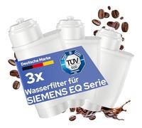 MILUX Juego de 3 filtros de agua para cafeteras automáticas Siemens EQ Series para Siemens EQ6, EQ9, EQ500 y EQ700, apto para filtros de agua Siemens Brita Intenza, certificado TÜV