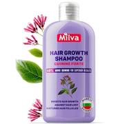 Milva Champú con Extracto de Quinina FORTE para Crecimiento Capilar - 200 ml Champú Fortalecedor para Mujer y Hombre que Cuida Cuero Cabelludo y Raíz, Da Cuerpo al Cabello Fino y con Menos Densidad