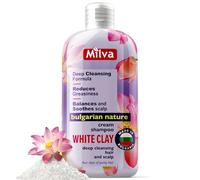 Milva Champú para Cabello Graso con Arcilla Blanca Caolín - 200 ml Champú natural para pelo graso y cuero cabelludo seco, limpieza profunda clarificante para eliminar residuos e impurezas