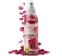 Milva Spray de Agua de Rosas con Aceite de Rosa Búlgara - 200 ml Tónico Hidratante y Bruma Facial Natural - Agua de Rosas Pura para Cabello, Cuerpo y Rostro, Desmaquillante Suave sin Alcohol