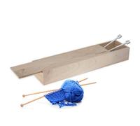 Milward Caja para agujas de tejer, madera natural, 10 x 41,4 x 6 cm