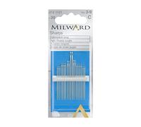 Milward Sharps Agujas de Coser a Mano, Acero, Plateado, Nos.3-9