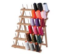 Milward Soporte para Hilo Overlock - Portacarretes de Hilo de Madera, Independiente o montado en la Pared, 36 carretes, 43 x 57 cm