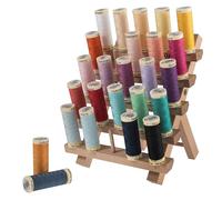 Milward Thread Storage Soporte Coser-Portacarretes de Hilo, Independiente o montado en la Pared, carretes, Madera Natural, 25 Spools14.5 x 15.5 x 18cm