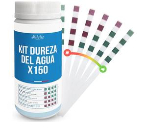 MILYTEC 150 Tiras de prueba TH Agua Potable - Kit de análisis de dureza del agua calcárea, probador TH suavizante, acuario, piscina - medición fácil con lenguas precisas - °f (FR), °dH (DE), ppm