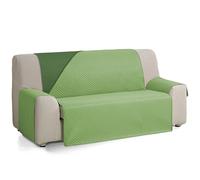 MILYUNATELAS - Cubre Sofá Lia - Acolchado - Reversible - Colores Oliva/Botella - 2 Plazas XL - Lavable - Fabricado en España