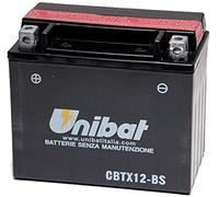 MIM Distribution Batería Unibat YTX12-BS Kymco Xciting I (T71010) 250 2006-2008 12 V 10 Ah con ácido para Kymco-Xciting 250 desde 2006 hasta 2008