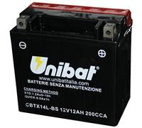 MIM Distribution Batería Unibat YTX14L-BS Harley Davidson XLL Sportster Low 883 2005 2006 para Harley Davidson-883L Sportster Low-XL desde 2005 hasta 2006