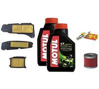 MIM Distribution Kit de revisión para Yamaha Majesty 400 2004 2005 2006 Aceite Motul Filtros Bujía YP para Yamaha-Majesty 400 desde 2004 hasta 2006