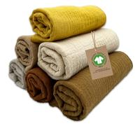 mimaDu Muselinas bebé algodón gasas bebé algodón Toallas bebé Recien Nacido muselinas desmaquillantes 25x25 cm | 100% algodón orgánico (Desert)