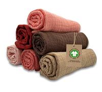 MimaDu Muselinas Bebé Algodón Toalla Cara Infantil Servilletas de Tela Niños Muselina Facial 25x25 cm | 100% Algodón Orgánico (Blossom)