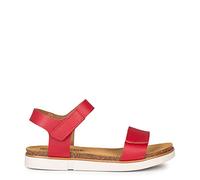 miMaO ARALIA - Sandalias planas con tiras de velcro ROJO, EU 37