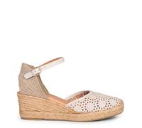 miMaO Cuñas de esparto con grabado floral BEIGE, EU 37