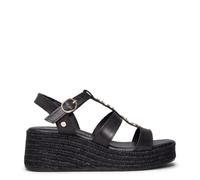 miMaO Sandalias de plataforma de yute NEGRO, EU 37
