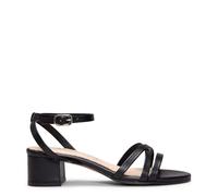 miMaO Sandalias de tacón bajo de piel NEGRO, EU 38