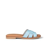 miMaO Sandalias Tipo Pala cómodas de Piel Azul, EU 41