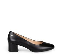 miMaO Zapatos de Piel con Puntera Redonda Negro, EU 36