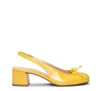 miMaO Zapatos de Piel Horma Ancha Destalonados Amarillo, EU41