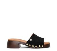 miMaO Zuecos con tacón bajo en Piel Negro, EU 38