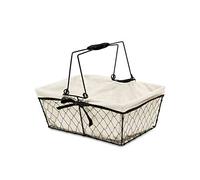 MIMBRE NATURAL Cesta Rejilla Asas ABATIBLES GALLINERO.Cestita Asas abatible.Cesta Metalica.Cesta rústica.Cesta pequeña. Cesta almacenaje.Cesta decoración 35 * 25 * 14/30