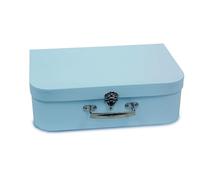 MIMBRE NATURAL Maleta CARTÓN Azul.Maletita de cartón Azul. Maletita para lotes de Productos. Maletita Canastilla de bebé. Maletita decoración almacenaje (25 * 18 * 8)
