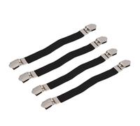 Mimdixy Bed Sheet Holders, Adjustable Elastic Fasteners with Double Head Clip Bed Sheet Straps Mattress Cover Straps for Keep Sheets Stays in Place 4Pcs (Negra)