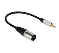 Mimdixy Cable de 3,5 mm a XLR, cable de interconexión estéreo macho a macho para micrófono, cable estéreo minijack TRS a conector XLR para micrófono, portátil y mezclador.