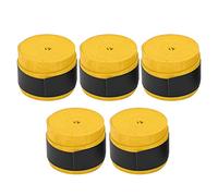Mimdixy Cinta de Agarre para Raqueta de Tenis de 5 Piezas, Cinta de sobregrip para Raqueta de Tenis Antideslizante de PU precortada, sobregrip para Raqueta de bádminton para Tenis (Amarilla)