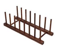Mimdixy Estante de Secado de Platos de Madera, Soporte para Tapa de Olla con Soporte para Platos de 8 columnas