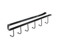 Mimdixy Ganchos debajo del estante, ganchos debajo del gabinete, colgador para tazas, organizador de tazas para ahorrar espacio, soporte café de hierro almacenamiento en armarios cocina (Negra)