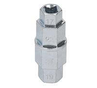Mimdixy Herramienta eje hexagonal para rueda eje delantero motocicleta, herramienta enchufe controlador husillo hexagonal, 17 mm, 19 mm, 22 mm, 24 mm (Plata)