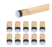 Mimdixy Juego de 10 Puntas y férulas de Taco de Billar con Rosca, no Requiere Pegamento, Ajuste Universal para Tacos de 10 mm/11 mm, Punta de Cuero PU con férula de plástico (11 mm)