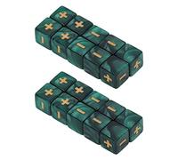 Mimdixy Juego de 20 Dados matemáticos, Dados numéricos de 16 mm Cálculo de Operaciones matemáticas de Seis Caras Juego de Dados multifunción con Signo Menos más, Dados de cálculo para (Verde)