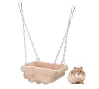Mimdixy Juguete de Columpio de Madera para hámster, Cama Colgante de Madera con Cadena Colgante Ajustable, Soporte de Percha para Jaula, Juguete para hámster Enano de Rata jerbo