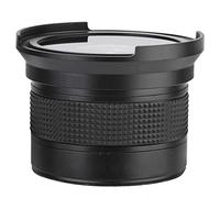 Mimdixy Lente Ojo de 58 mm, Lente Gran Angular Ojo de Metal súper Gran Angular 0.35X para cámaras SLR DSLR Aleación Aluminio y magnesio Negro, 7.5x6x5cm